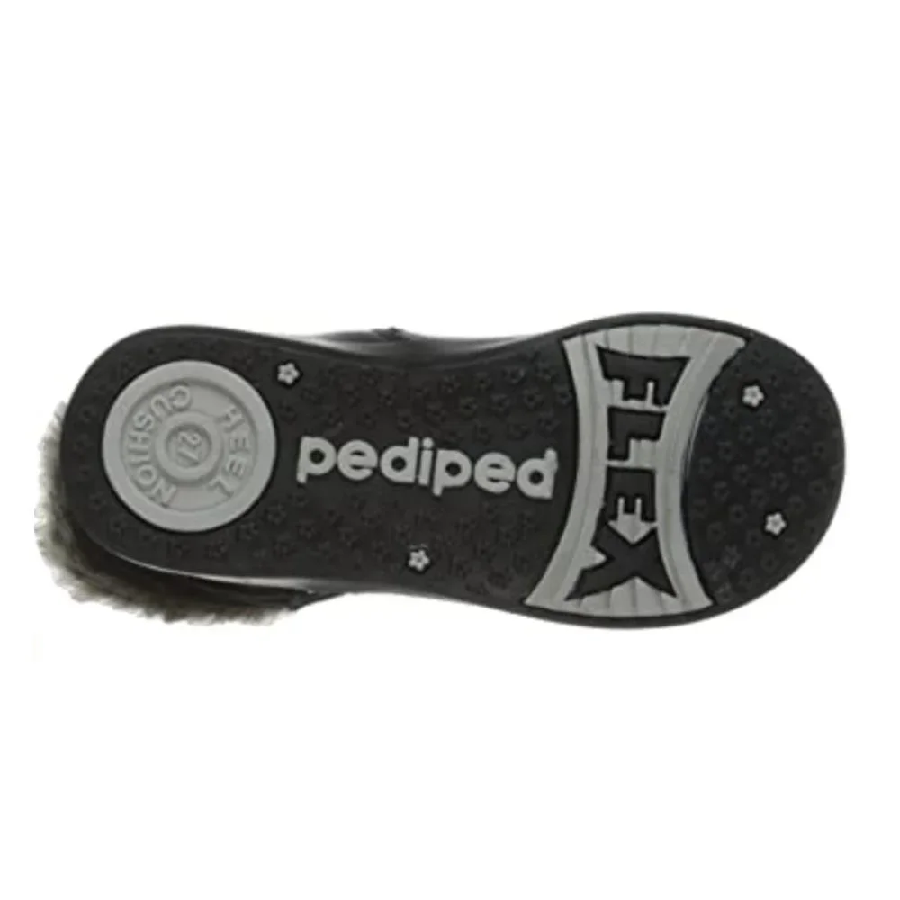 NEW pediped Flex Kid Mia Waterproof Leather Faux Fur Trim Cuff Zip Up Tall Boot